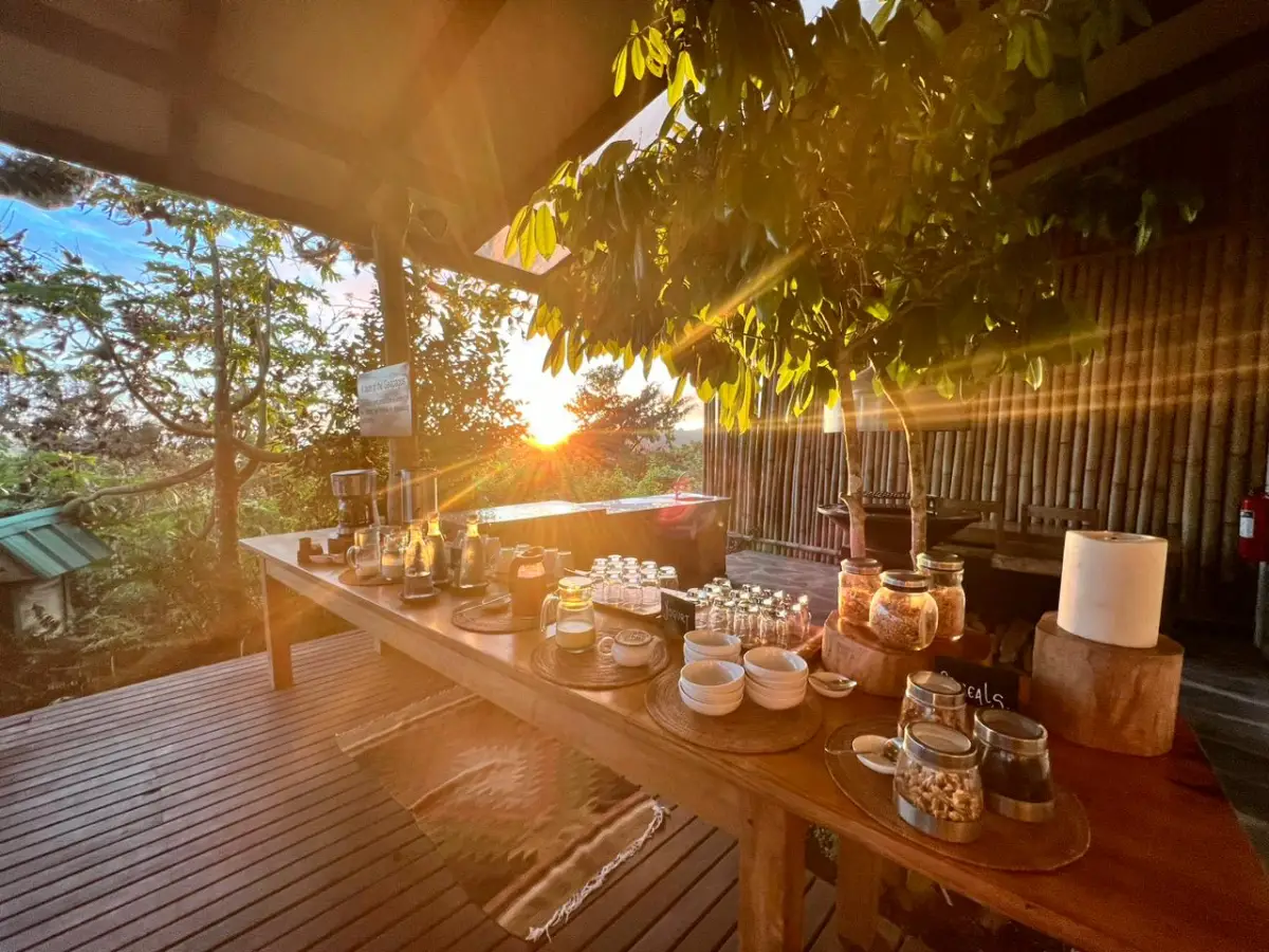 Sunrise breakfast at Galapagos Safari Camp, August.