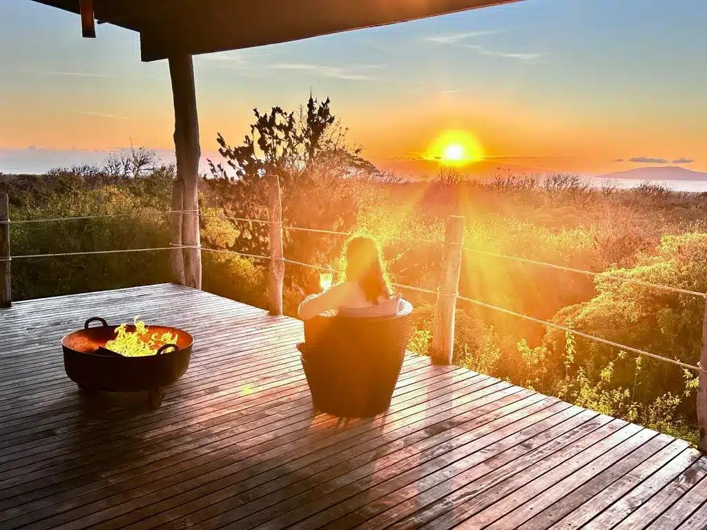 Sundowners on the viewpoint at Galapagos Safari Camp