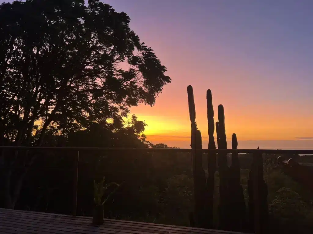 Sunset, captured from the Family Suite at Galapagos Safari Camp