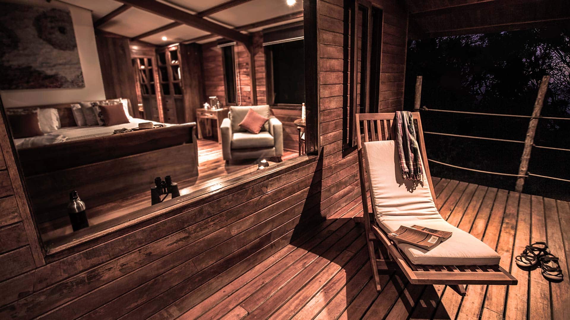 Family Suite - private deck at night