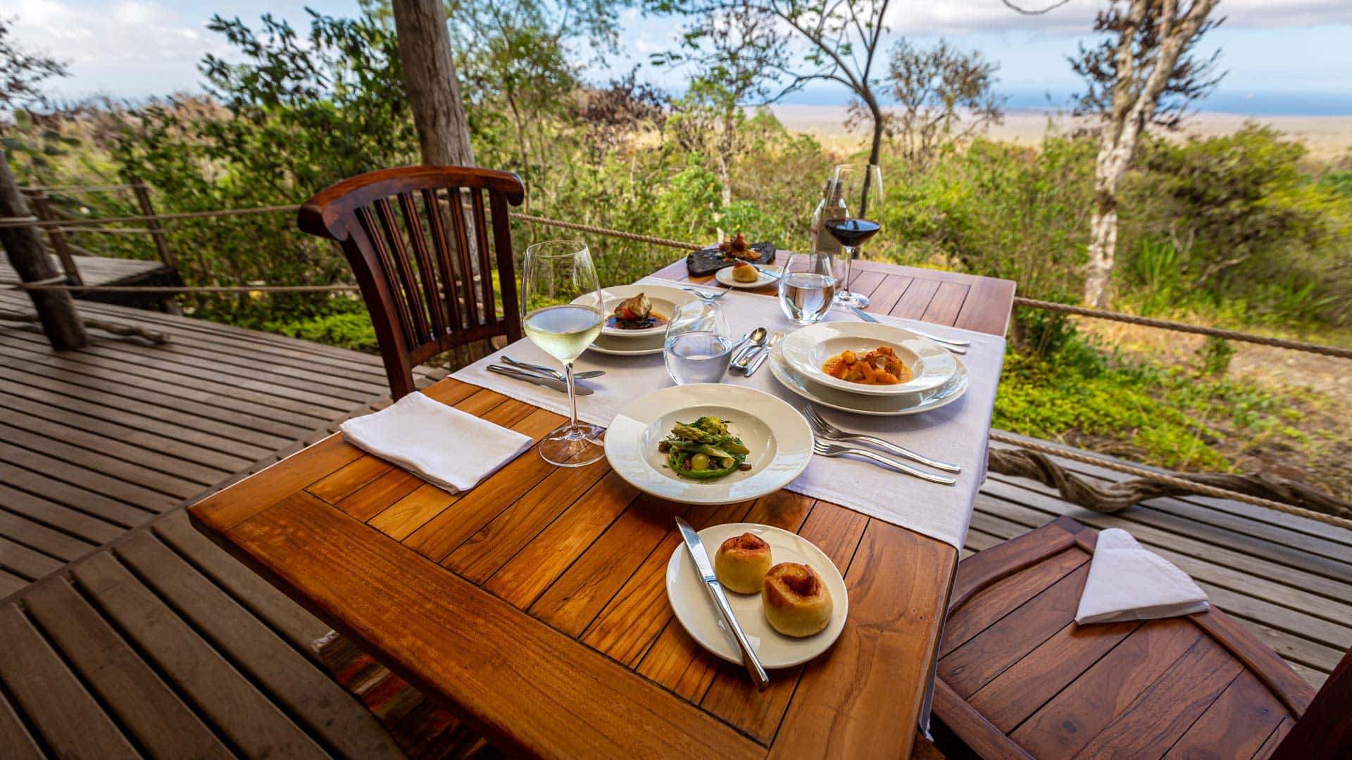 Outdoor dining at Galapagos Safari Camp