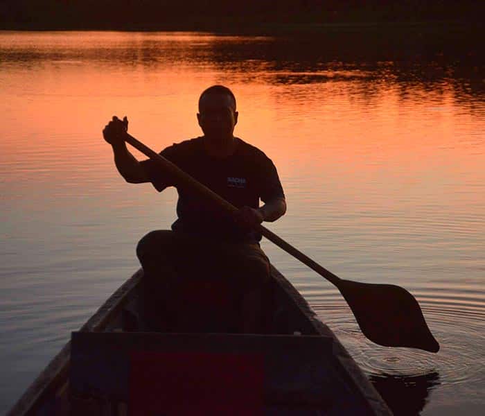 Night tours in canoes, Sacha Lodge, Amazon rainforest