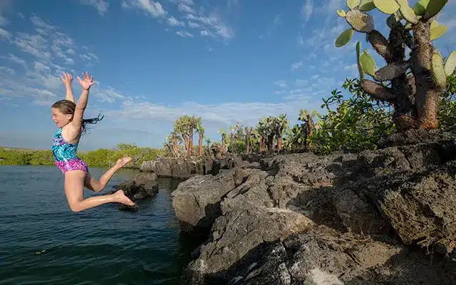 Swimming and snorkelng on our Galapagos Family Safari