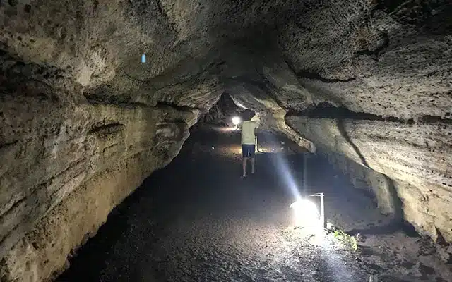 Exploring Lava tunnels on our Galapagos Family Safari