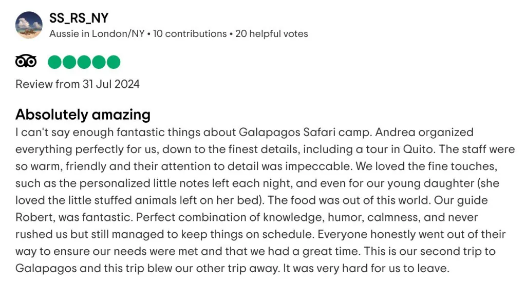 Galapagos guest review July
