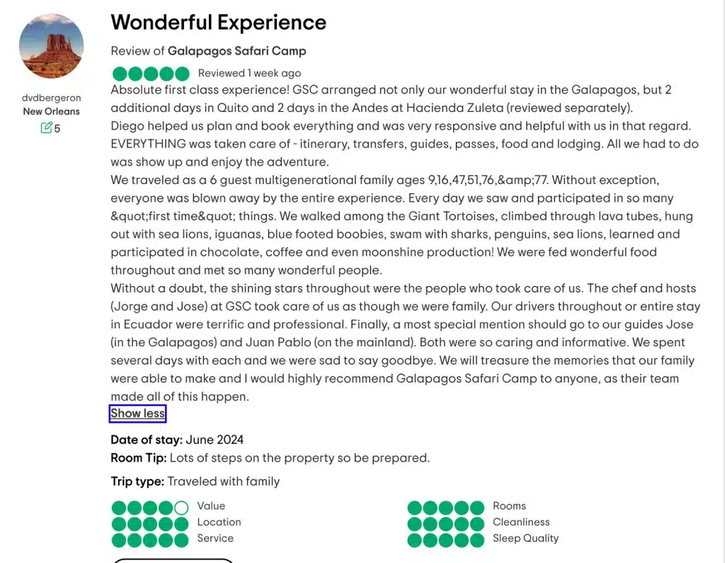 Galapagos guest review june